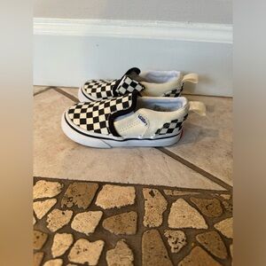 Size 6 toddler checkered Vans with Velcro strap
